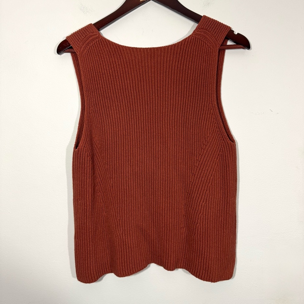Vince Rust Ribbed Knit Tank Top - Picture 7 of 13